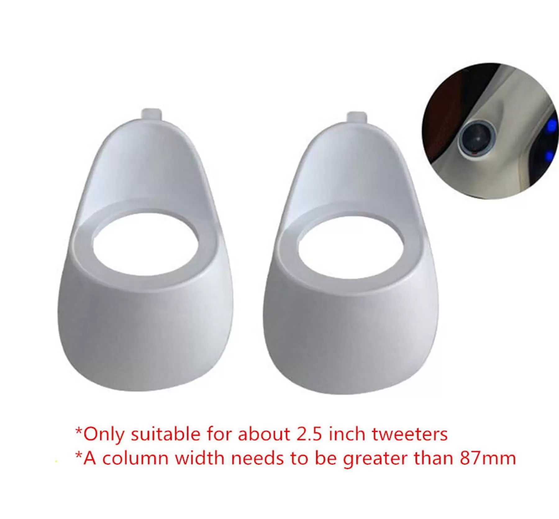 2Pcs 2.5 Plastic Car Audio A Pillar Tweeter Speaker Mould 2-way Bracket Adapter