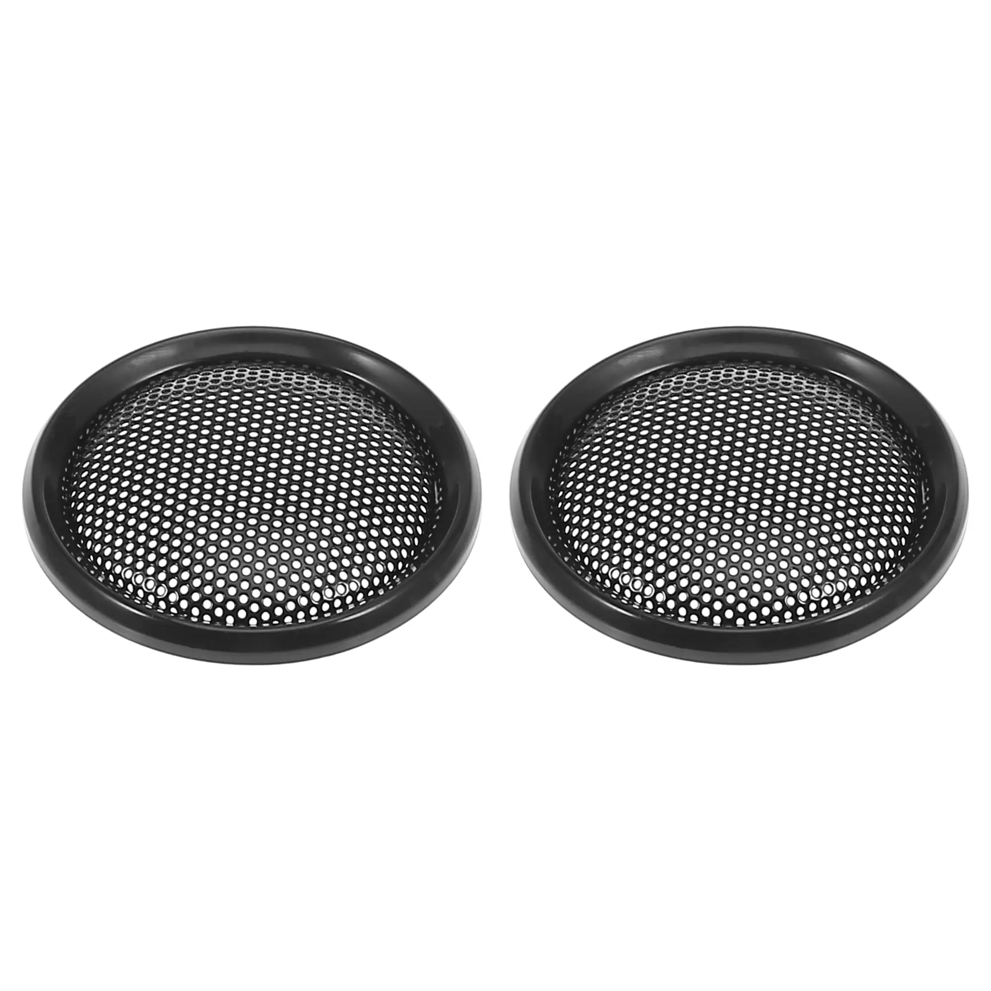 2pcs 1.5 Vehicle Audio Speaker Cover Mesh Subwoofer Horn Guard Decorative Circle Grille Protector Black