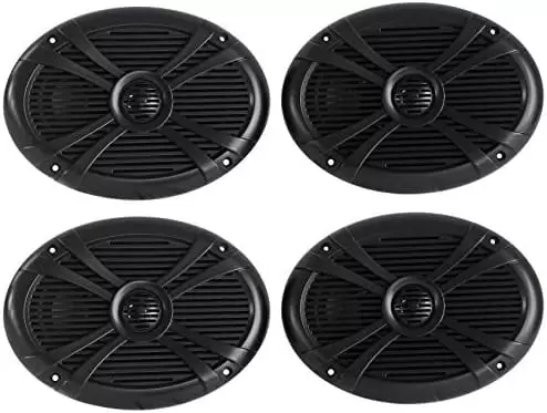 (4) RMSTS69B 6x9 2000w Waterproof Marine Boat Speakers 2-Way Black