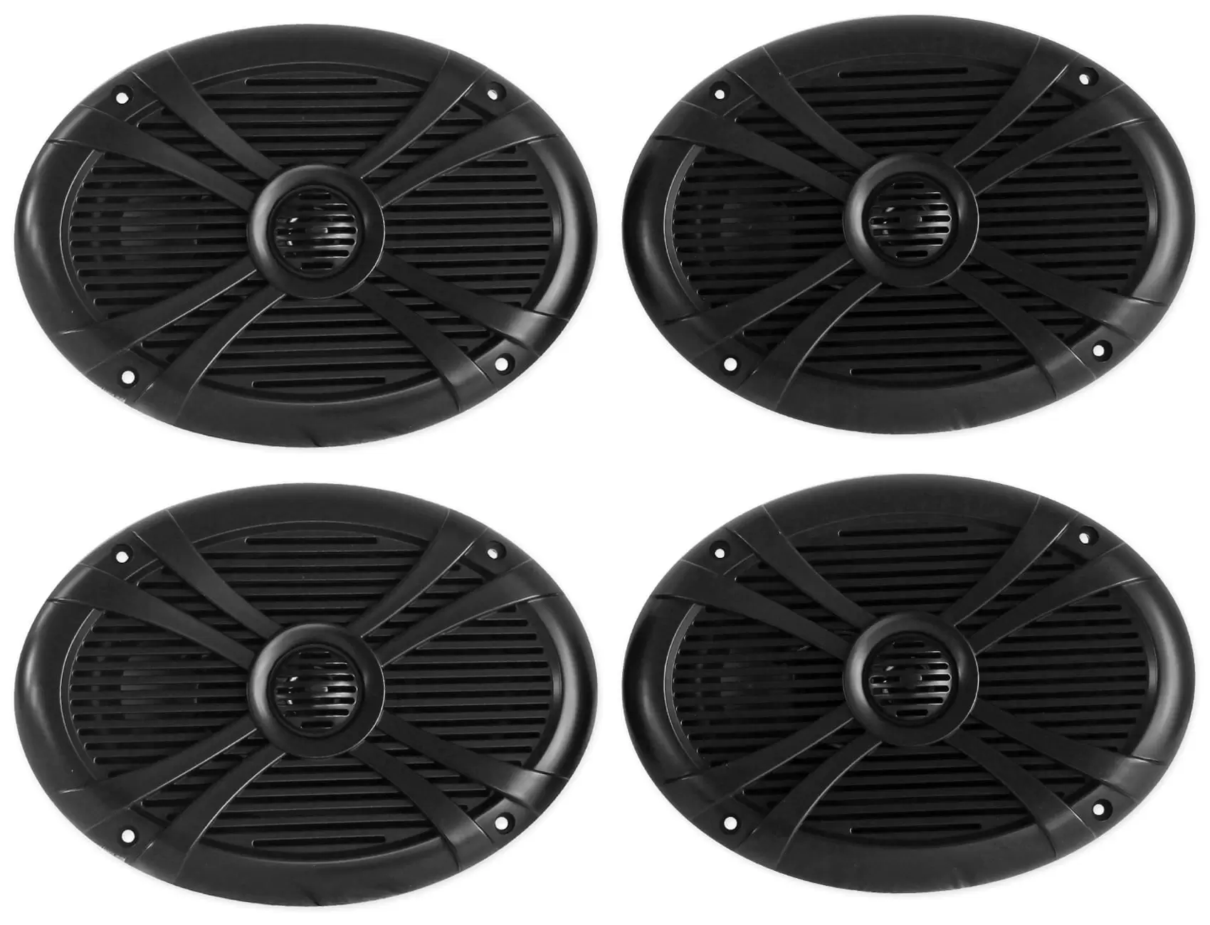 (4) Rockville RMSTS69B 6x9 2000w Waterproof Marine Boat Speakers 2-Way Black