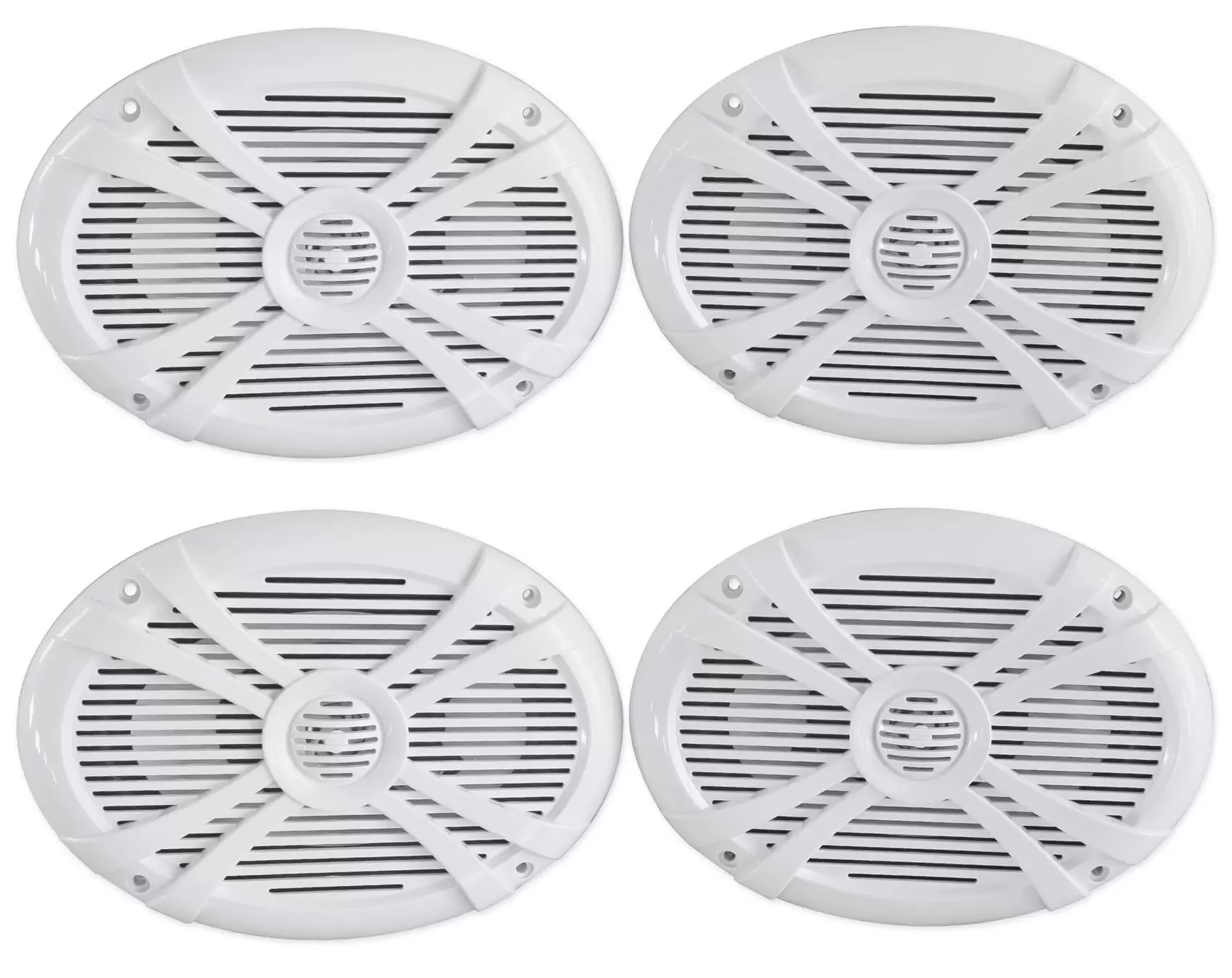 (4) Rockville RMSTS69W 6x9 2000w Waterproof Marine Boat Speakers 2-Way White