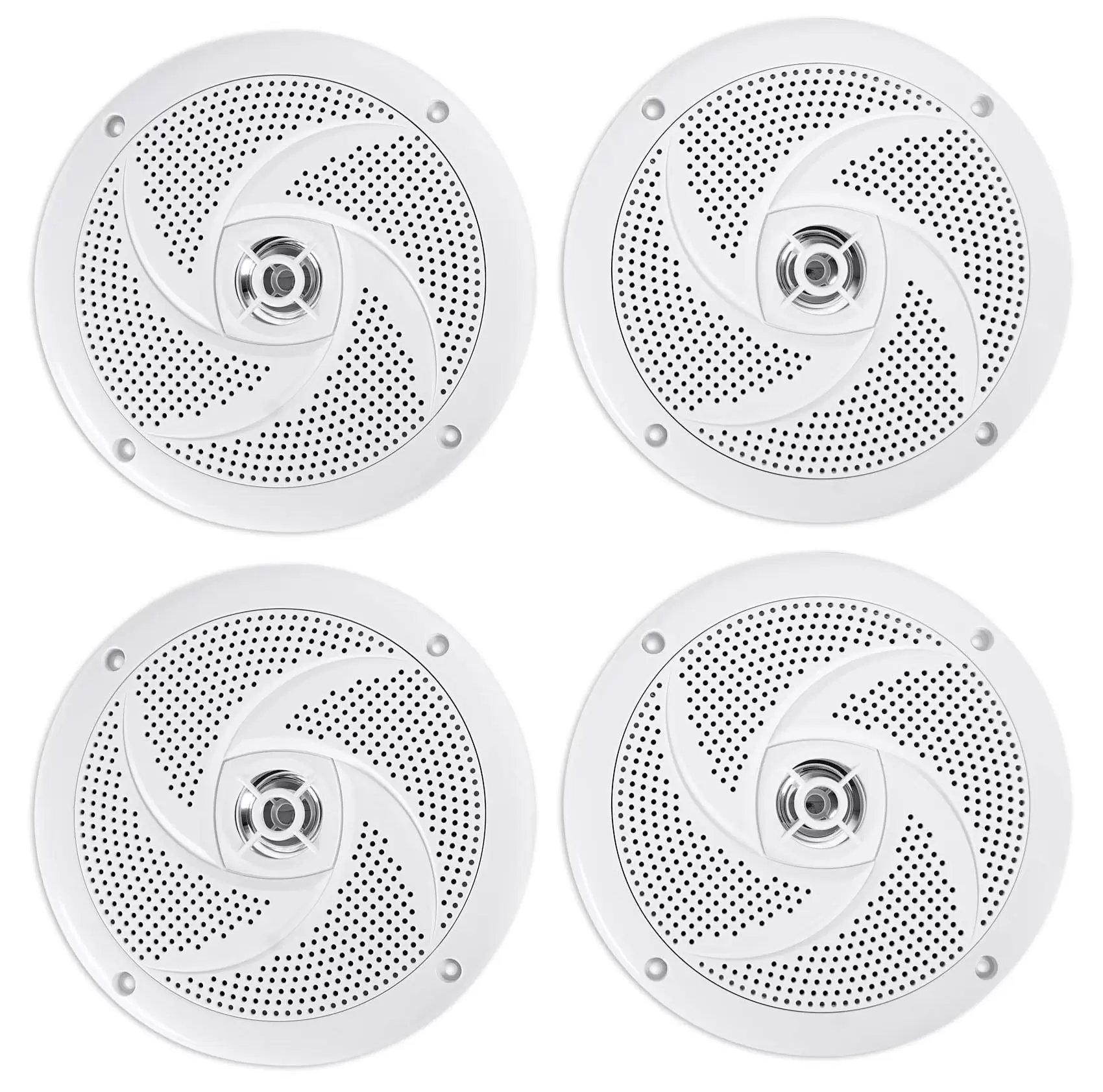 (4) Rockville RSM65W 6.5 640 Watt Waterproof Shallow Slim Marine Boat Speakers