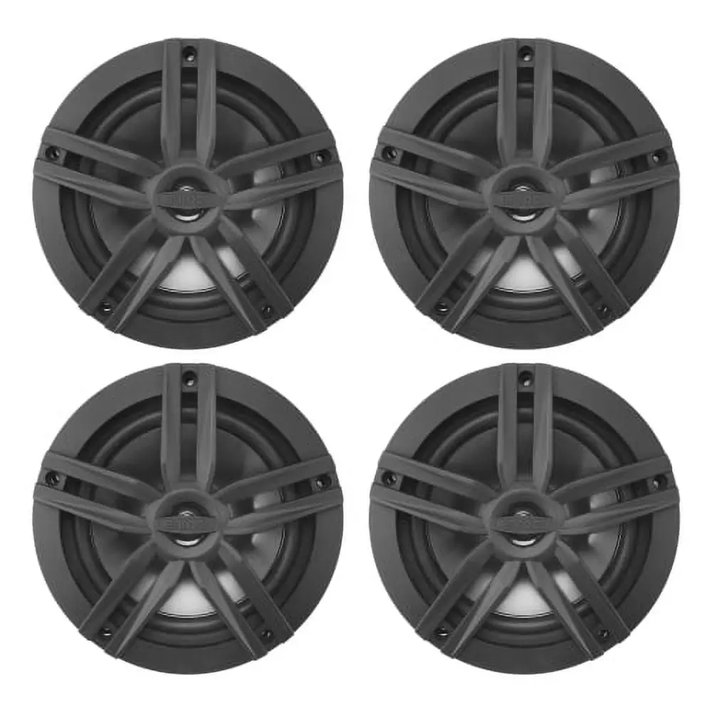 4x Enrock Marine 2-Way 180-Watts High-Performance 6.5 Water-Resistant Loudspeaker (Black)