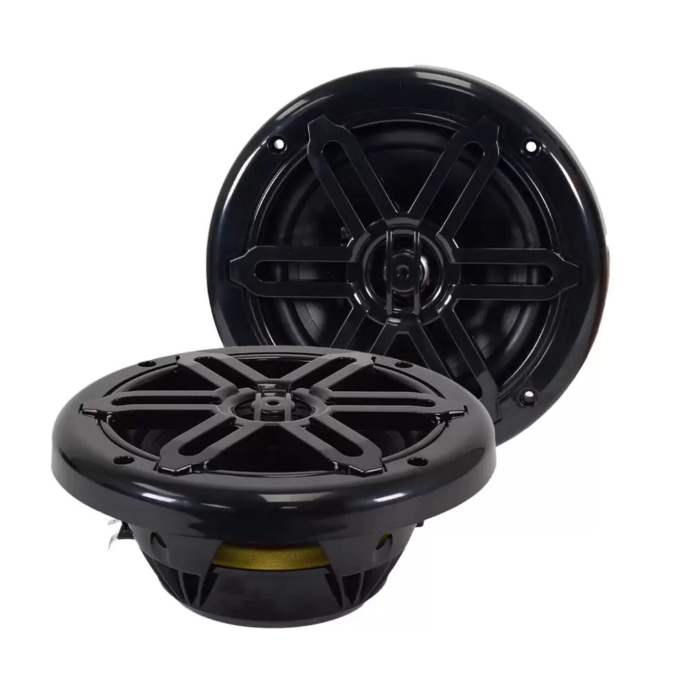 SA-65M01B - Pair of Black 6.5 Inch 150 Watt 2-Way Waterproof Boat/Marine Speakers - 300 Watts Total