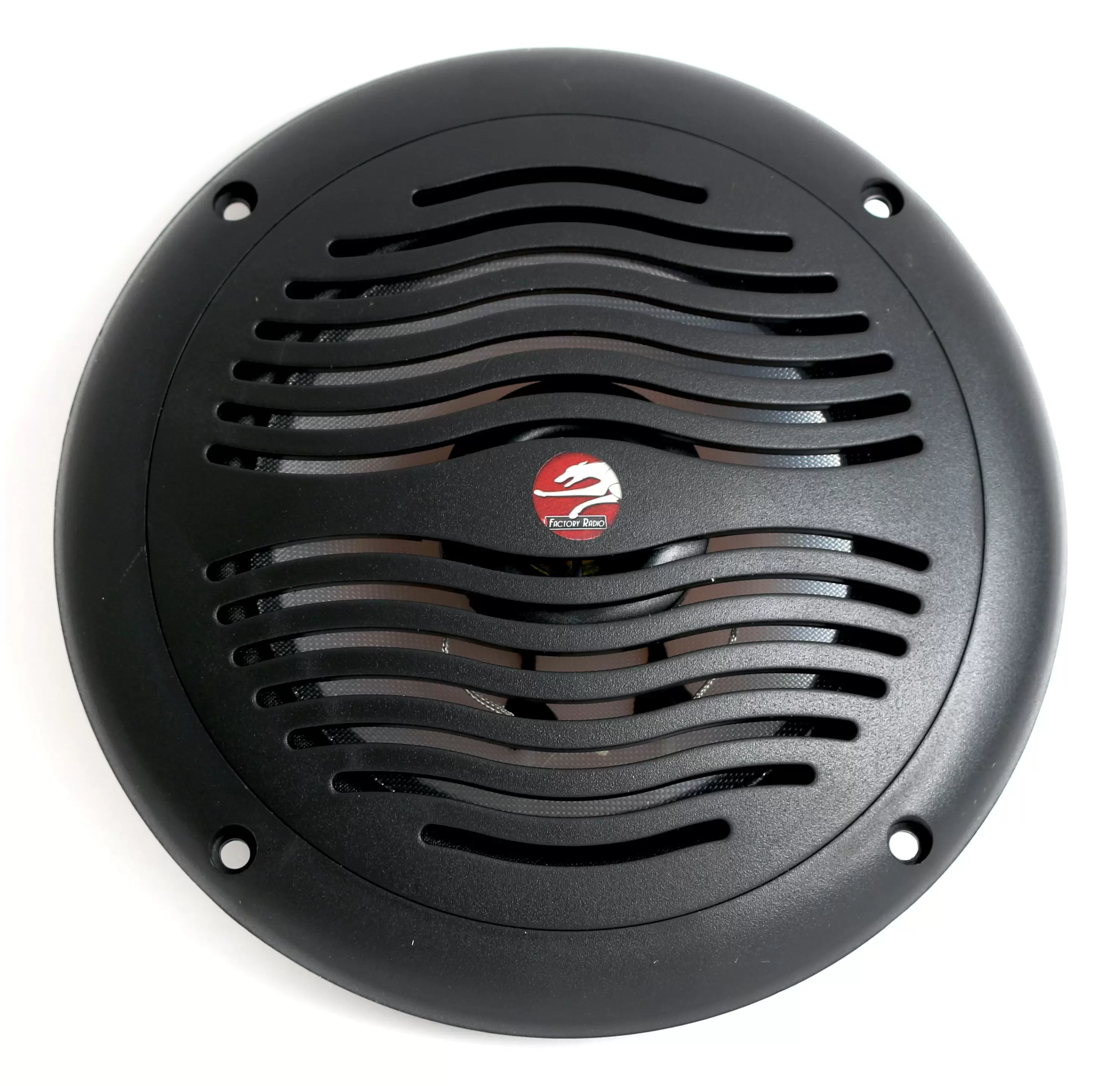 6 1/2 2-Way Waterproof Black Marine Speaker - 6.5 Inch Integral Grill RV Boat