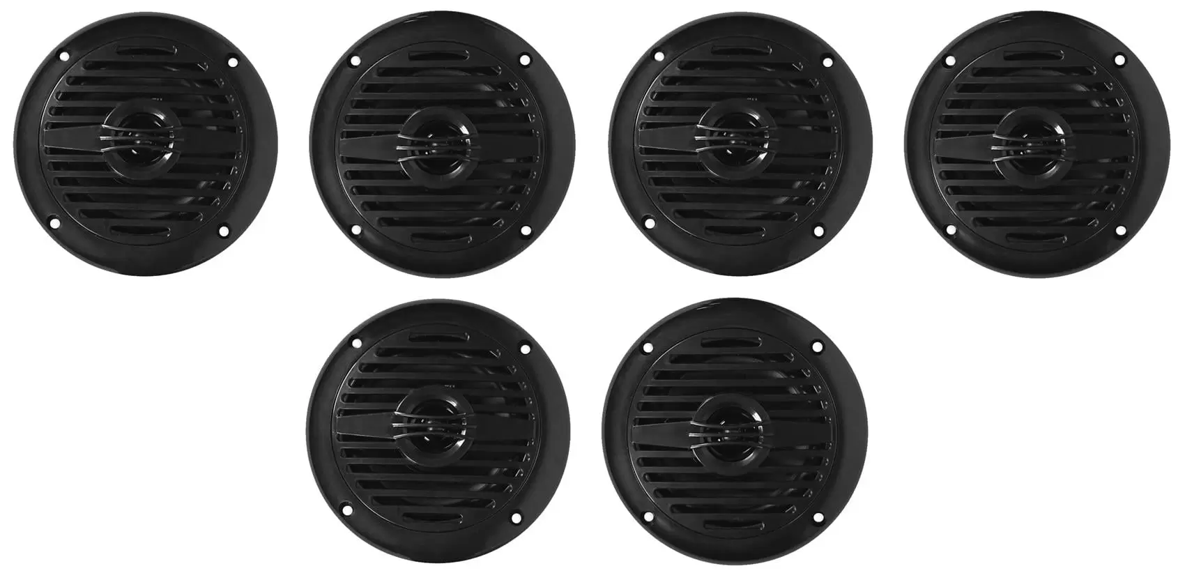 (6) Rockville MS40B Black 4 200 Watt Marine Boat Speakers Compact and Powerful