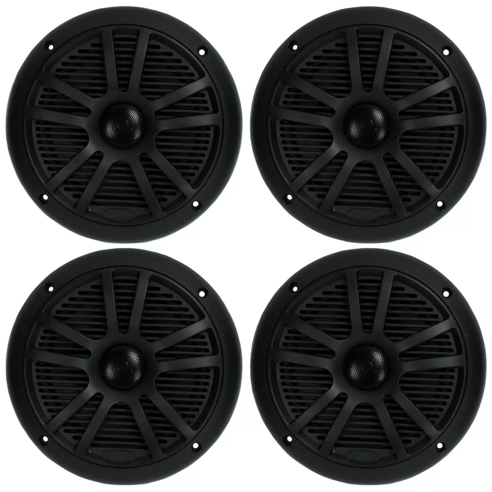 BOSS 6.5 360W Dual Cone Black Marine Boat Outdoor Audio Speakers. 4pk | MR6B