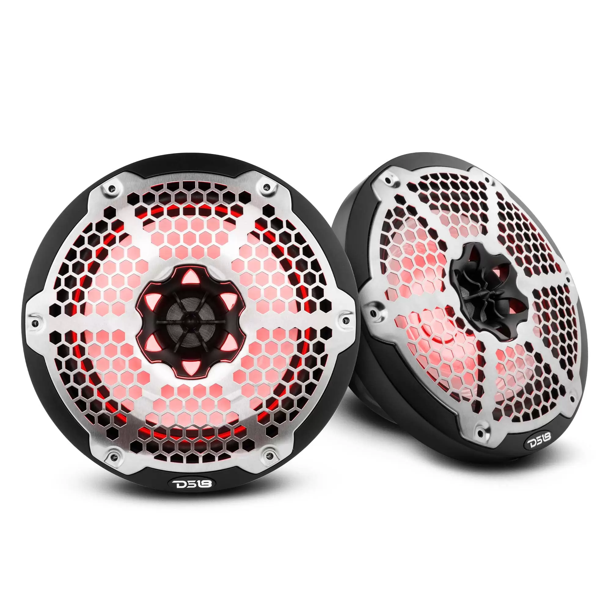 DS18 New Edition HYDRO 8 2-Way Marine Speakers w/RGB LED Lighting 375W - Black