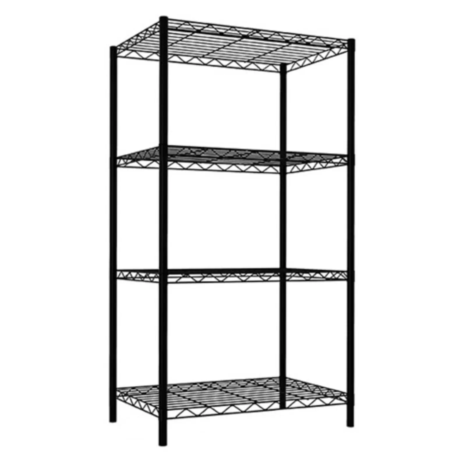 Home Basics 13.8W X 21D X 46.5H 4-Shelf Wire Freestanding Shelves. Black