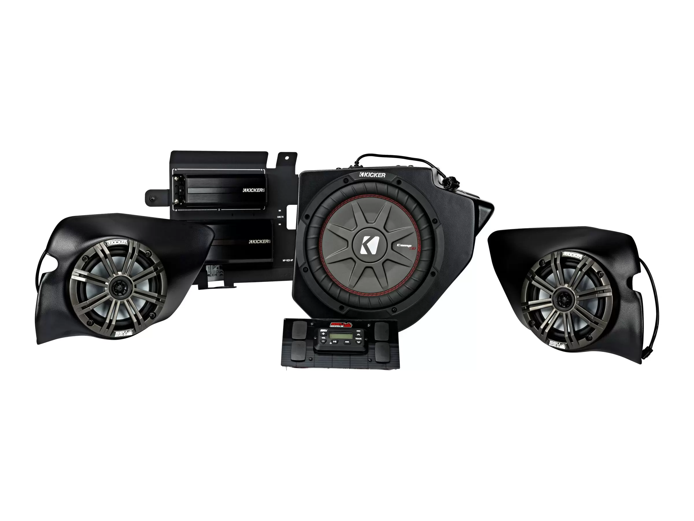 KICKER SSV Works 3 Speaker System (PHASE 3) - ATV - digital receiver - in-dash - 150 Watts x 2 + 500 Watts x 1