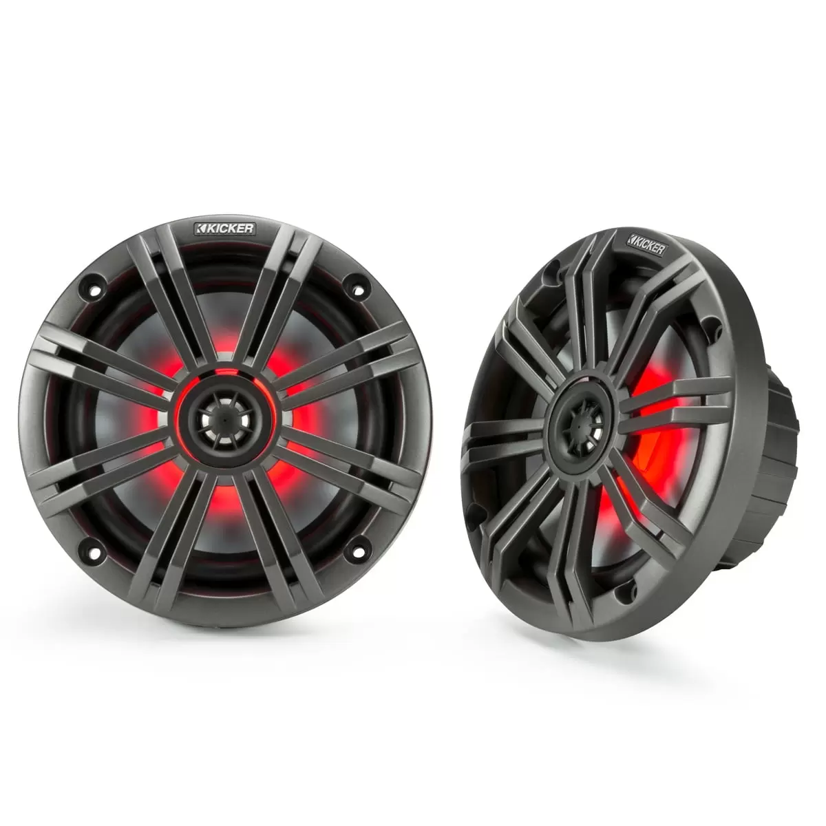 Kicker 45KM654L 6-1/2 LED Marine Coaxial Speakers - Pair