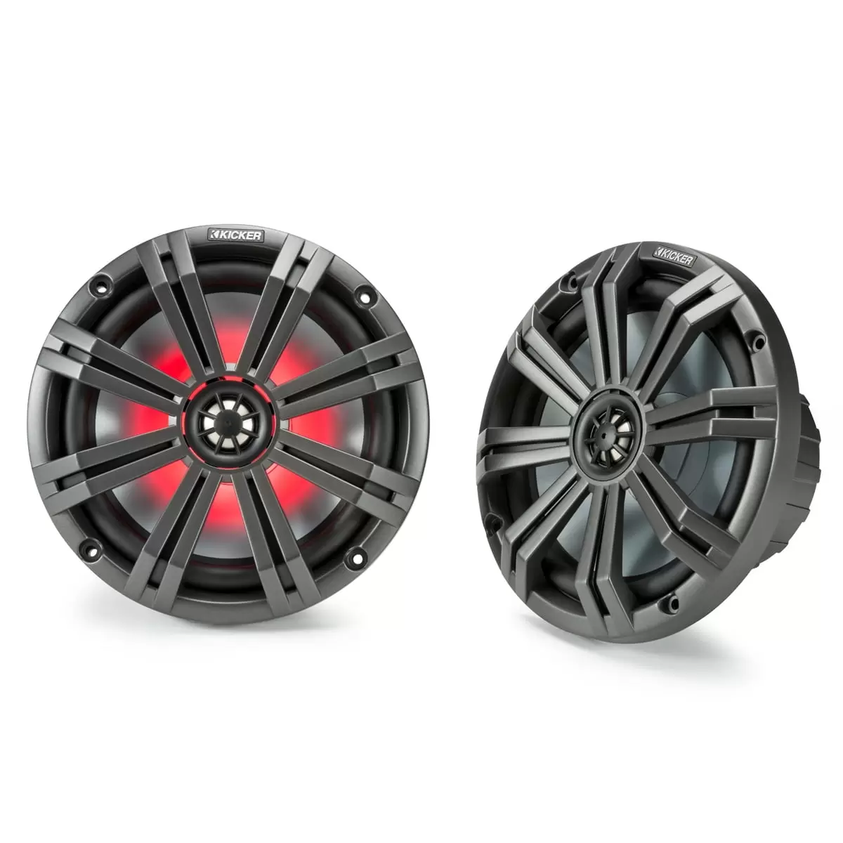 Kicker 45KM84L 8 LED Marine Coaxial Speakers - Pair