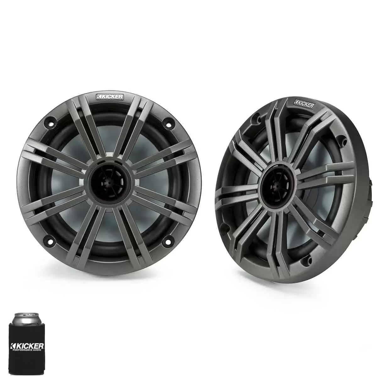 Kicker 6.5 Charcoal Marine Speakers (QTY 2) 1 pair of OEM replacement speakers