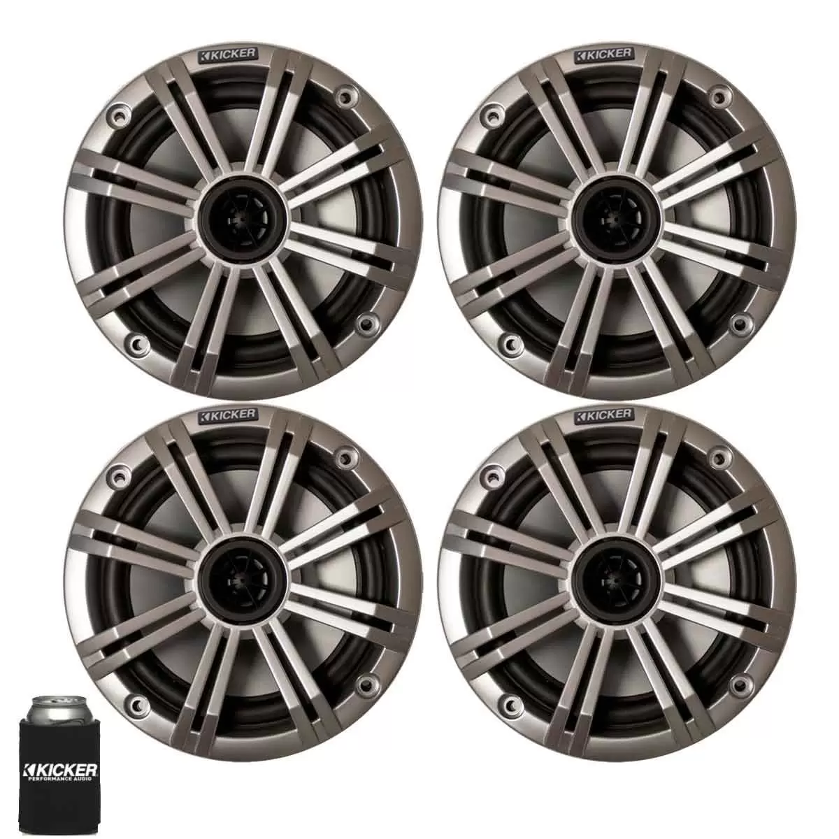 Kicker 6.5 Silver Marine Speakers (QTY 4) 2 pairs of OEM replacement speakers