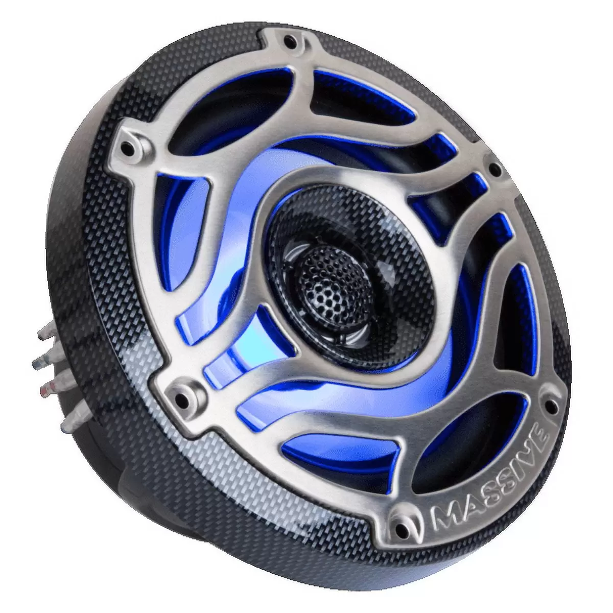 Massive Audio T65S - 6.5 Inch Marine Grade Coaxial Speakers for Boats. UTVS. Off Road. Golf Carts. Motorcycles. Runabounts with Multi Color RGB LED Pulse Lighting by Massive Audio (PAIR)