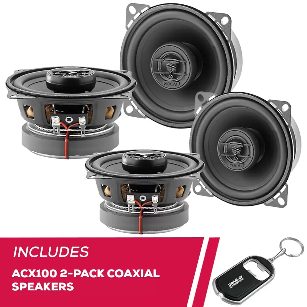 New Focal 2-Pack ACX100 4 2-Way Coaxial Speakers - Mesh/ABS Mesh Grilles Included