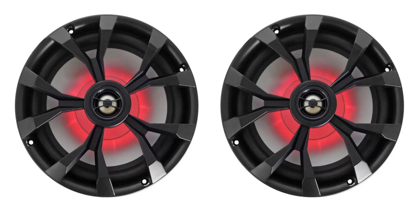 Pair Rockville RKL80MB 8 900 Watt Black 2-Way Marine Boat Speakers w/LED's