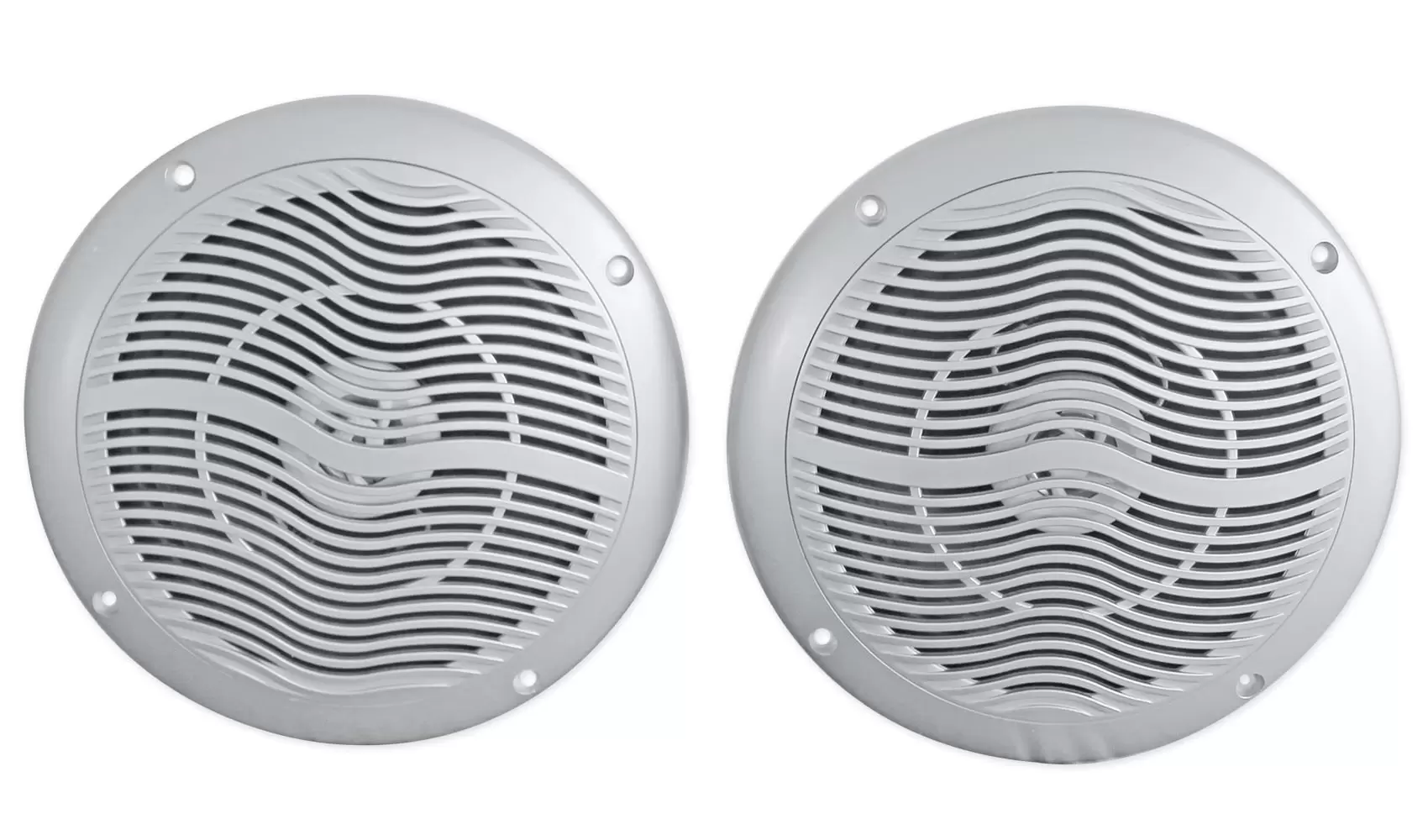 Pair Rockville RMC65S 6.5 600 Watt Waterproof Marine Boat Speakers 2-Way Silver