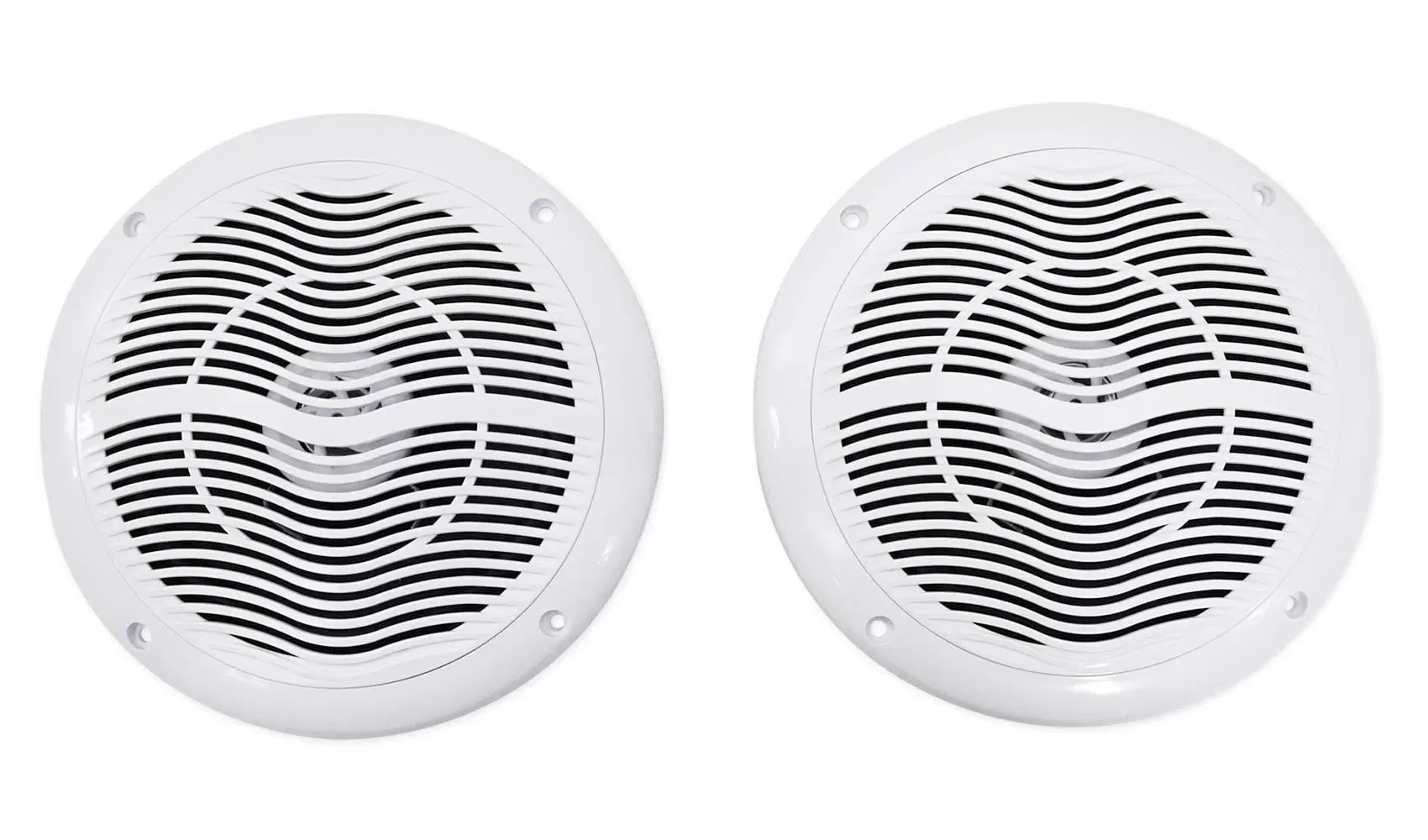 Pair Rockville RMC65W 6.5 600 Watt Waterproof Marine Boat Speakers 2-Way White