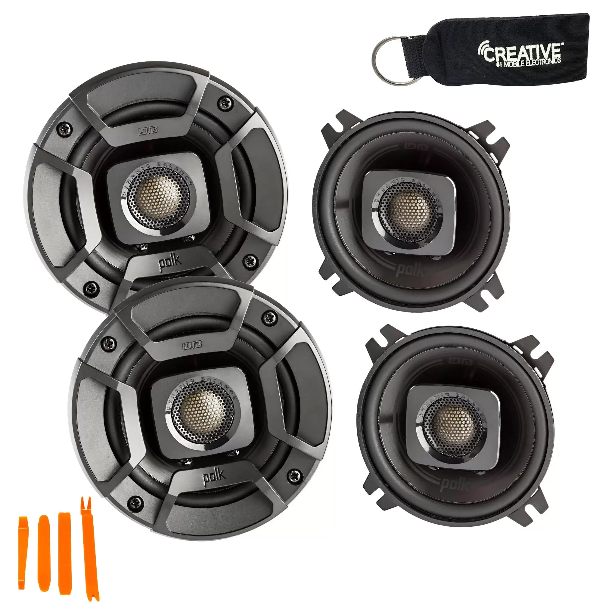 Polk Audio - Two Pairs Of DB402 4 Coaxial Speakers - Marine and Powersports Certification