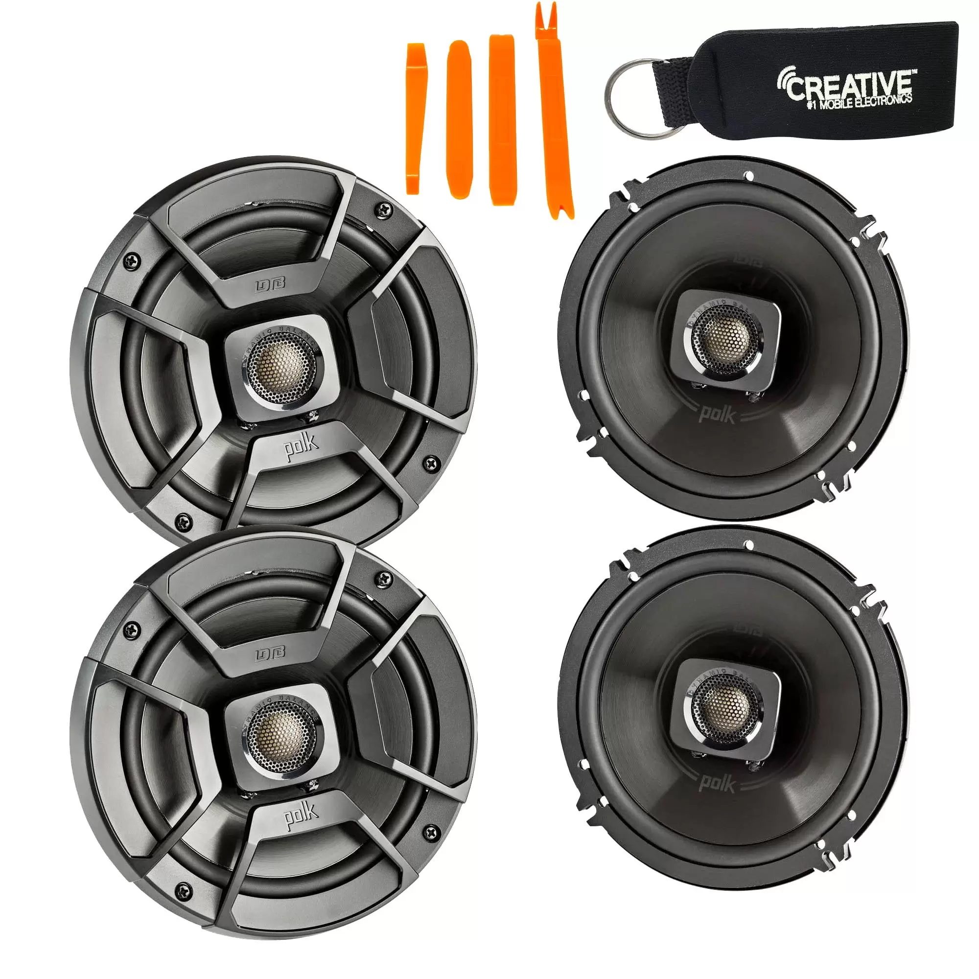 Polk Audio - Two Pairs Of DB652 6.5 Coaxial Speakers - Marine and Powersports Certification