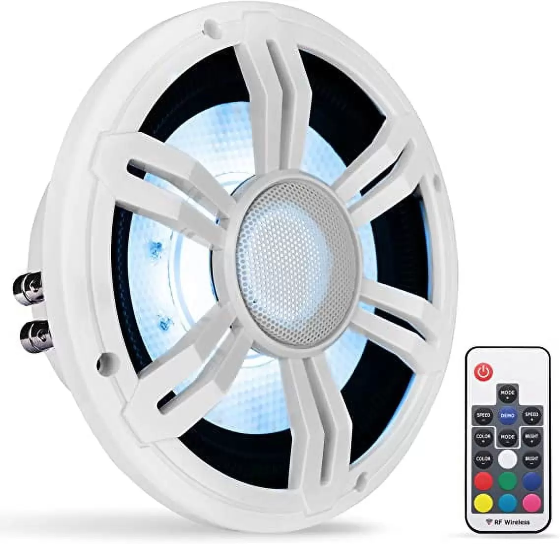 Pyle 8 Slim Marine Subwoofer - 300W 4 Ohm Waterproof Car Component Speaker System (White)