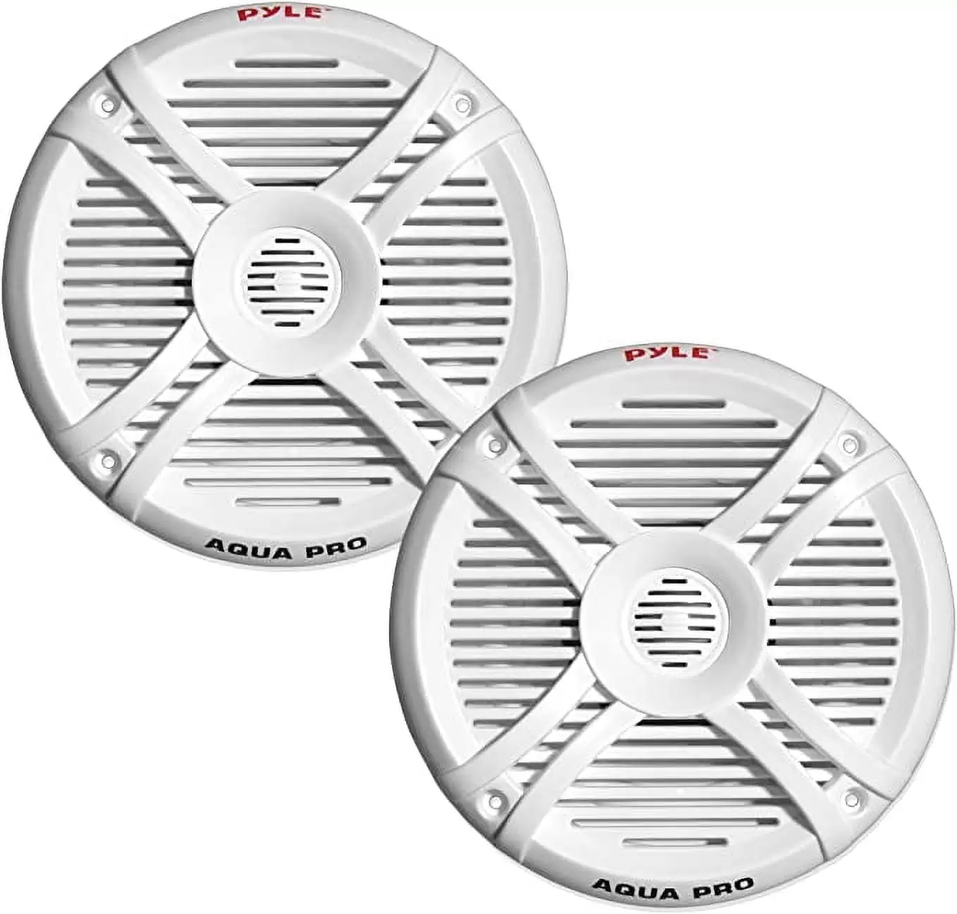 Pyle Dual 7.7'' Water Resistant Marine Speakers 2-Way Full Range Stereo Sound. 280-Watt. White Pair