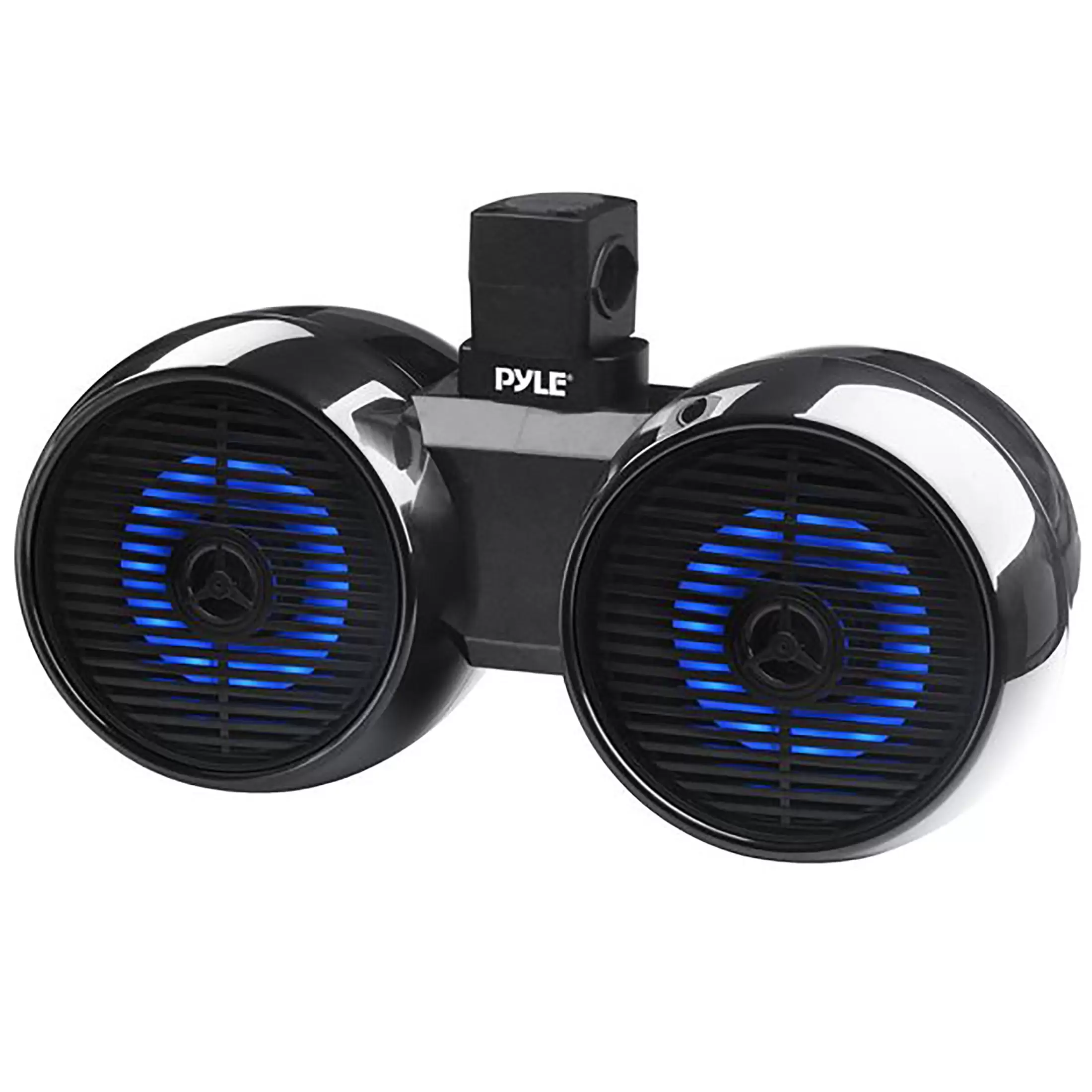 Pyle Dual Bluetooth Off-Road Speakers - 6.5 200W 2-Way Marine Waterproof Wakeboard Tower Sound System w/LED Light. Full Range Outdoor Stereo Speaker for Car ATV Jeep Boat. Includes Brackets (Black)