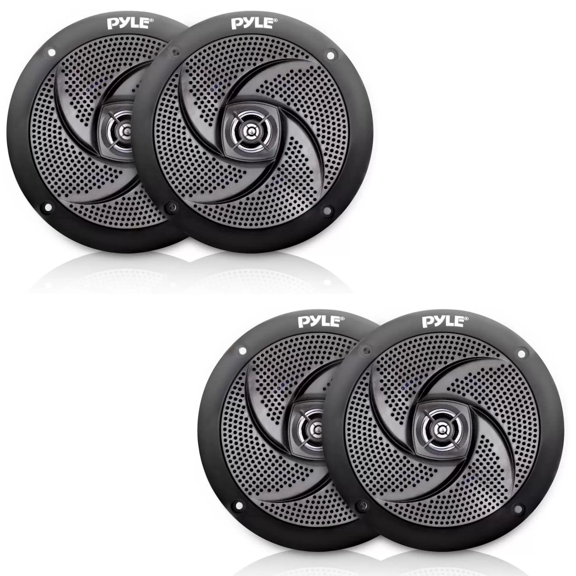 Pyle PLMRS5B 5.25-In Waterproof Low Profile Marine Speakers. Black (4 Speakers)