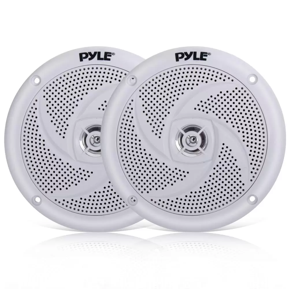 Pyle PLMRS5W - Waterproof Rated Marine Speakers. Low-Profile Slim Style Speaker Pair. 5.25''-inch (180 Watt)