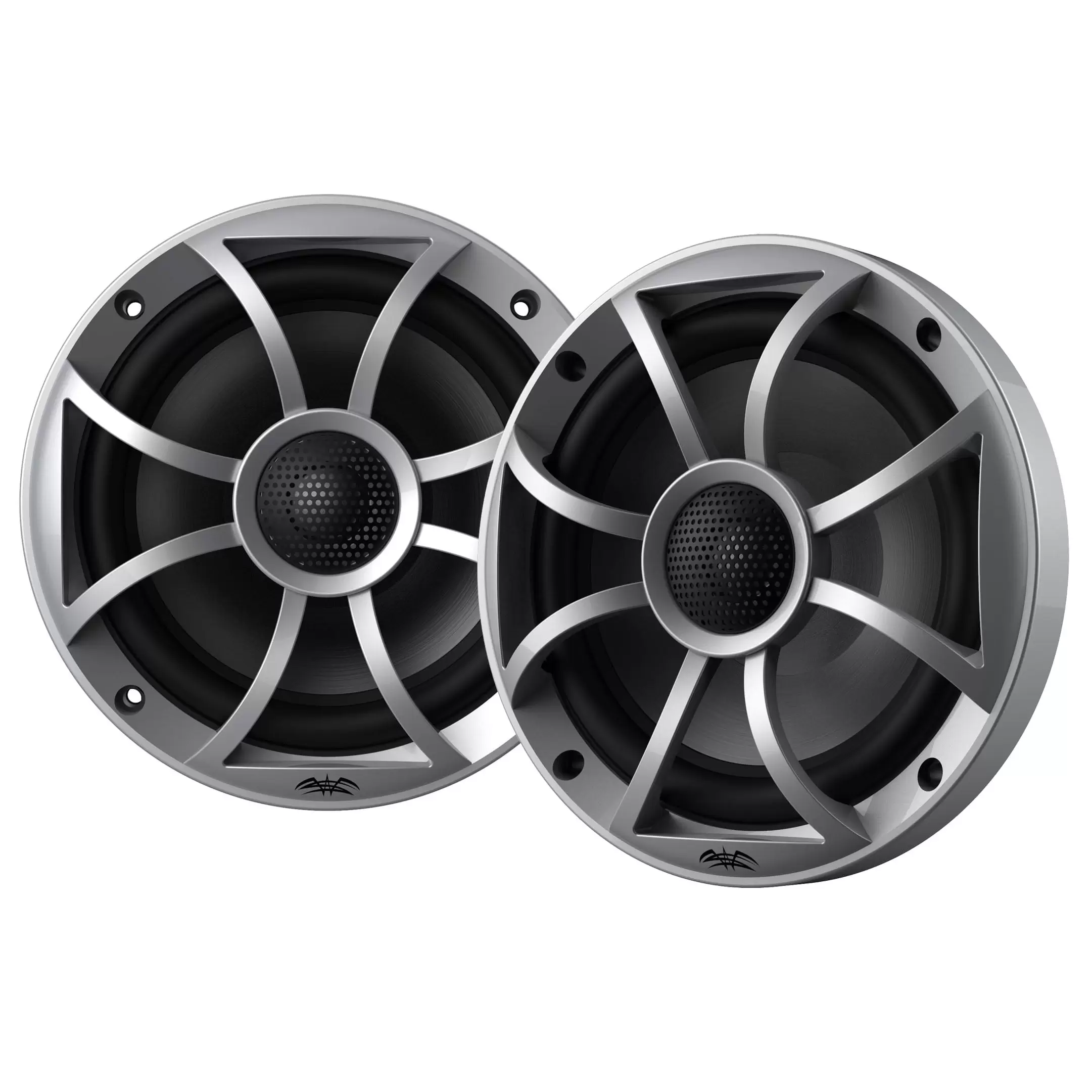 Restored Wet Sounds RECON 6-S Recon Series 6.5 60-Watt RMS Coaxial Speakers With Silver XS Grille And Cone (Pair) (Refurbished)