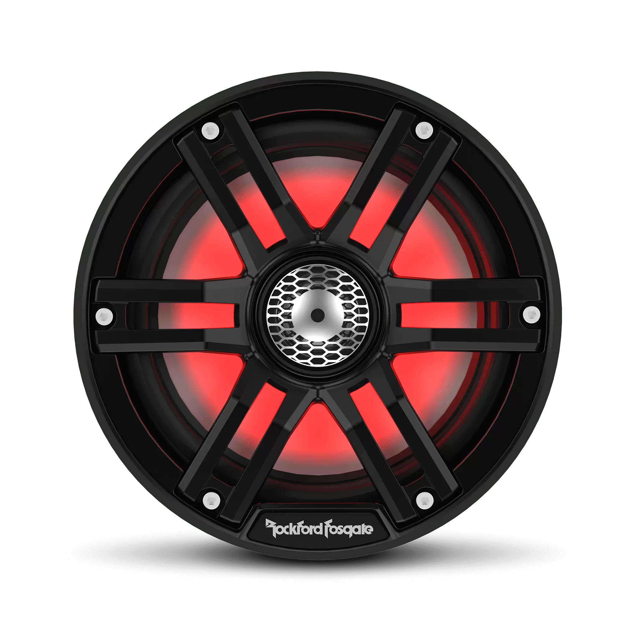 Rockford Fosgate M2-65B Color Optix 6.5 2-Way Coaxial Multicolor LED Lighted Marine Speakers - Black / Stainless (Pair)