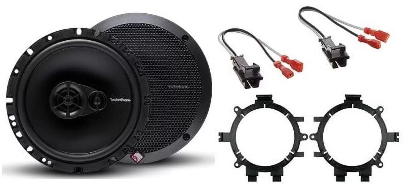 Rockford Fosgate Prime R165X3 Speaker Install Kit for 1999-02 Chevy/GMC Trucks 90W RMS 6.5 3-Way PRIME Series Coaxial Speakers w/ Adapter & Harness for Chevy/GMC Trucks