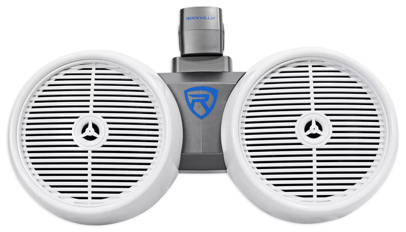 Rockville DWB80W Dual 8 White 800 Watt Marine Wakeboard Tower Speaker System