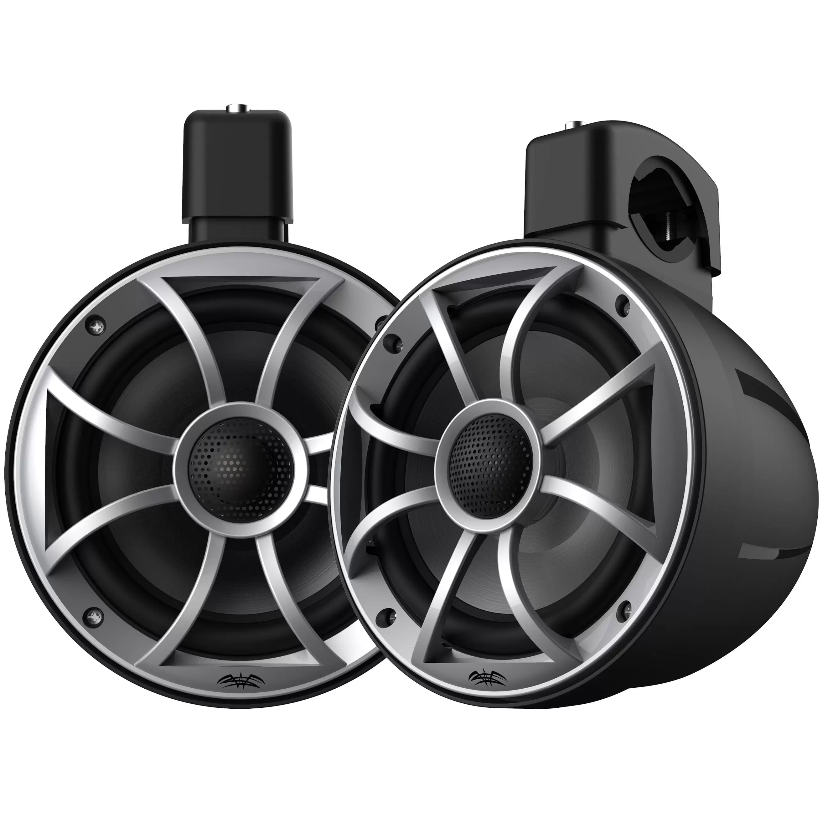 Wet Sounds RECON 6 POD-B - Wet Sounds 6.5 Inch Coaxial Tower Speakers. Black Enclosures with Silver XS Grilles (pair)