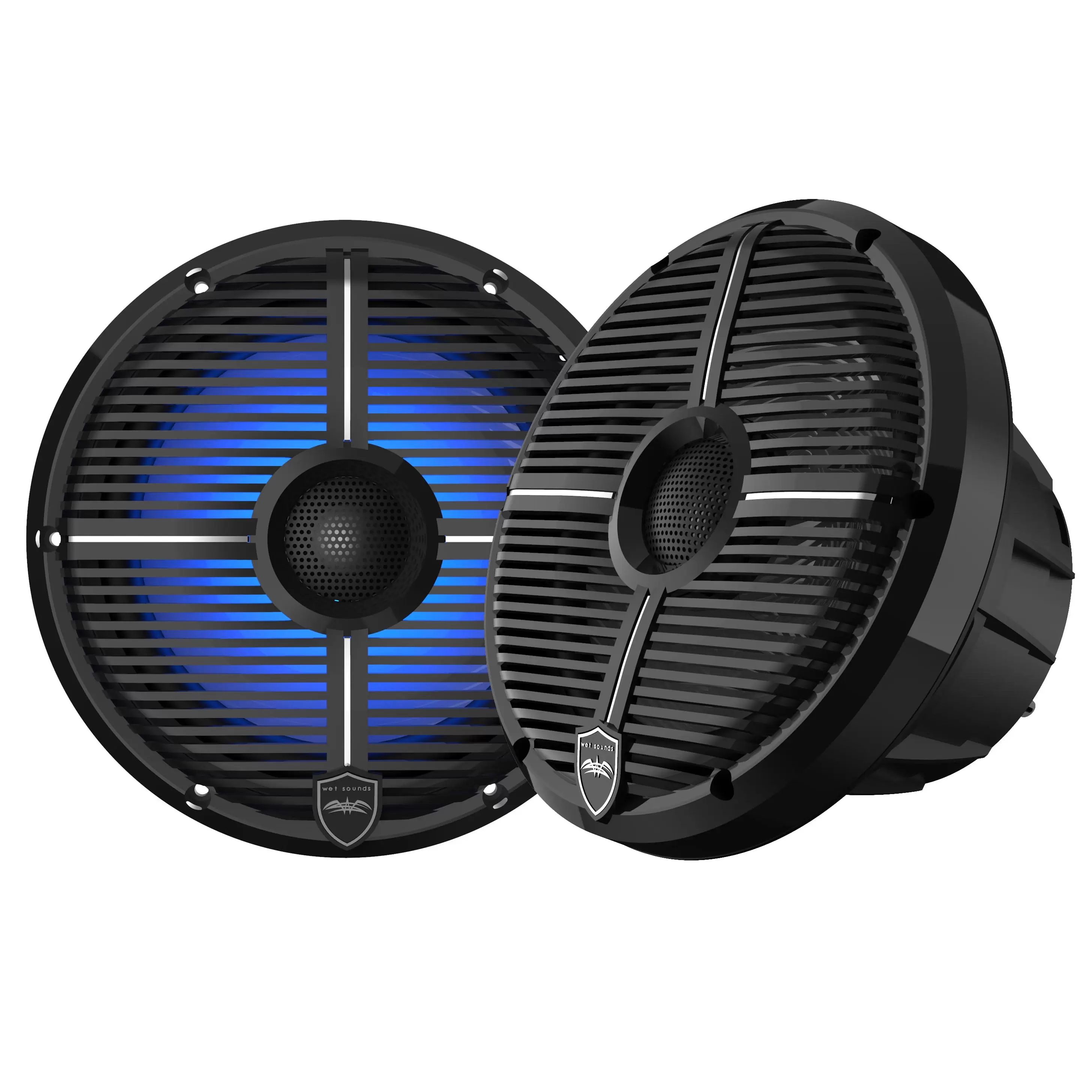 Wet Sounds REVO 8-XWB Black Closed XW Grille 8 Marine LED Inch Coaxial Speakers (pair)