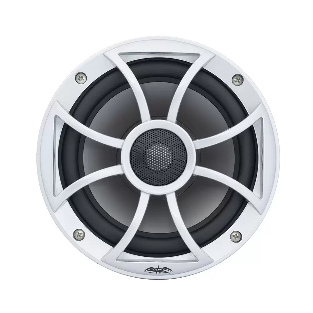 Wet Sounds Recon 6S 6.5 Inch 2 Way Open Grille Marine Speakers Silver/Gray. Pair