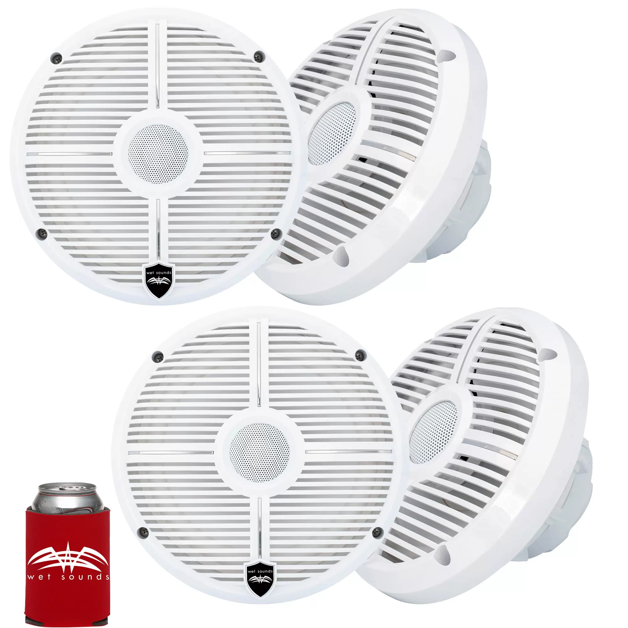 Wet Sounds - Two Pairs Of RECON 6 XW-W Recon Series 6.5 60-Watt RMS Coaxial Speakers With White XW Grilles