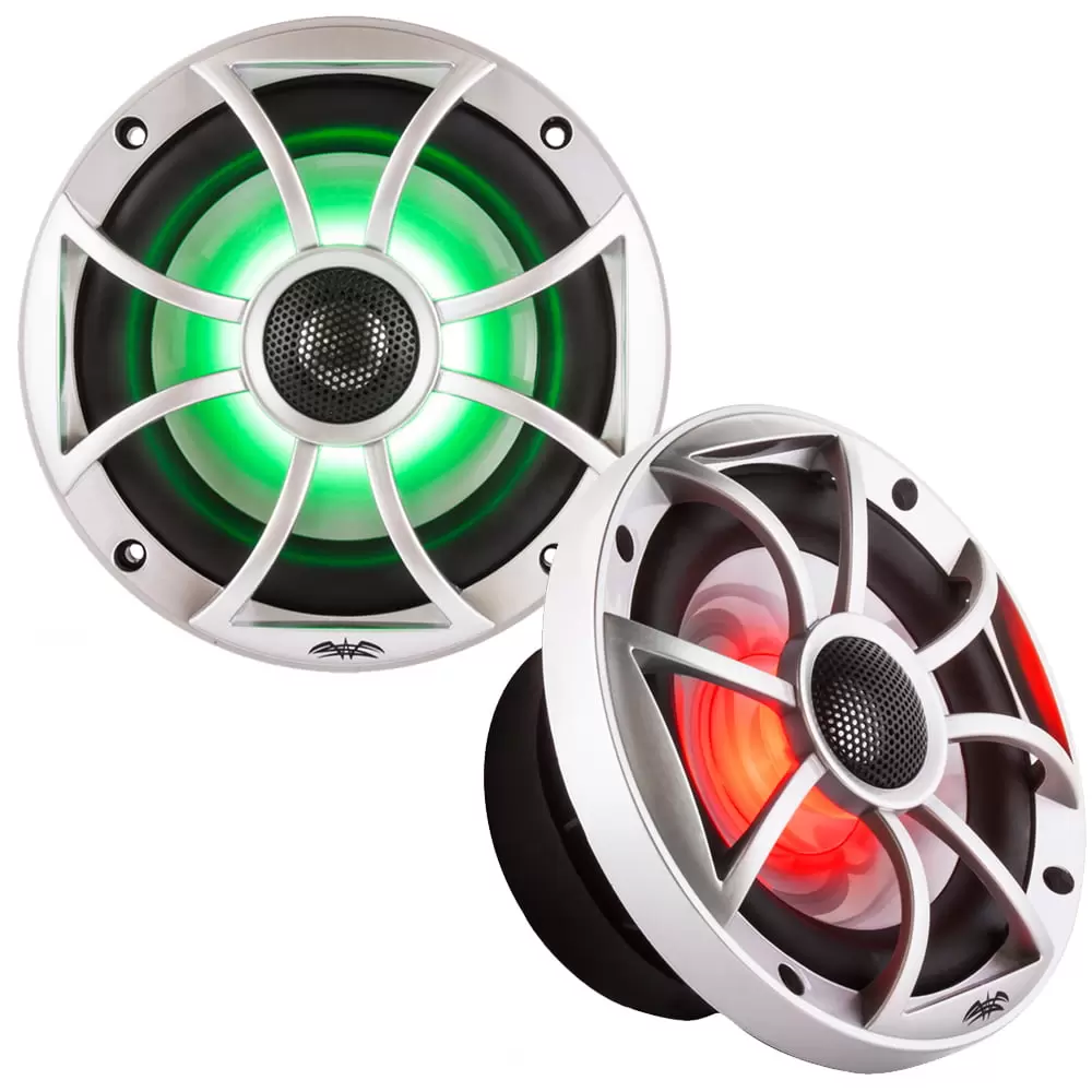 Wet Sounds XS-65ic-S-RGB LED XS Series Silver Cone 6.5 Coax open grille (Pair)