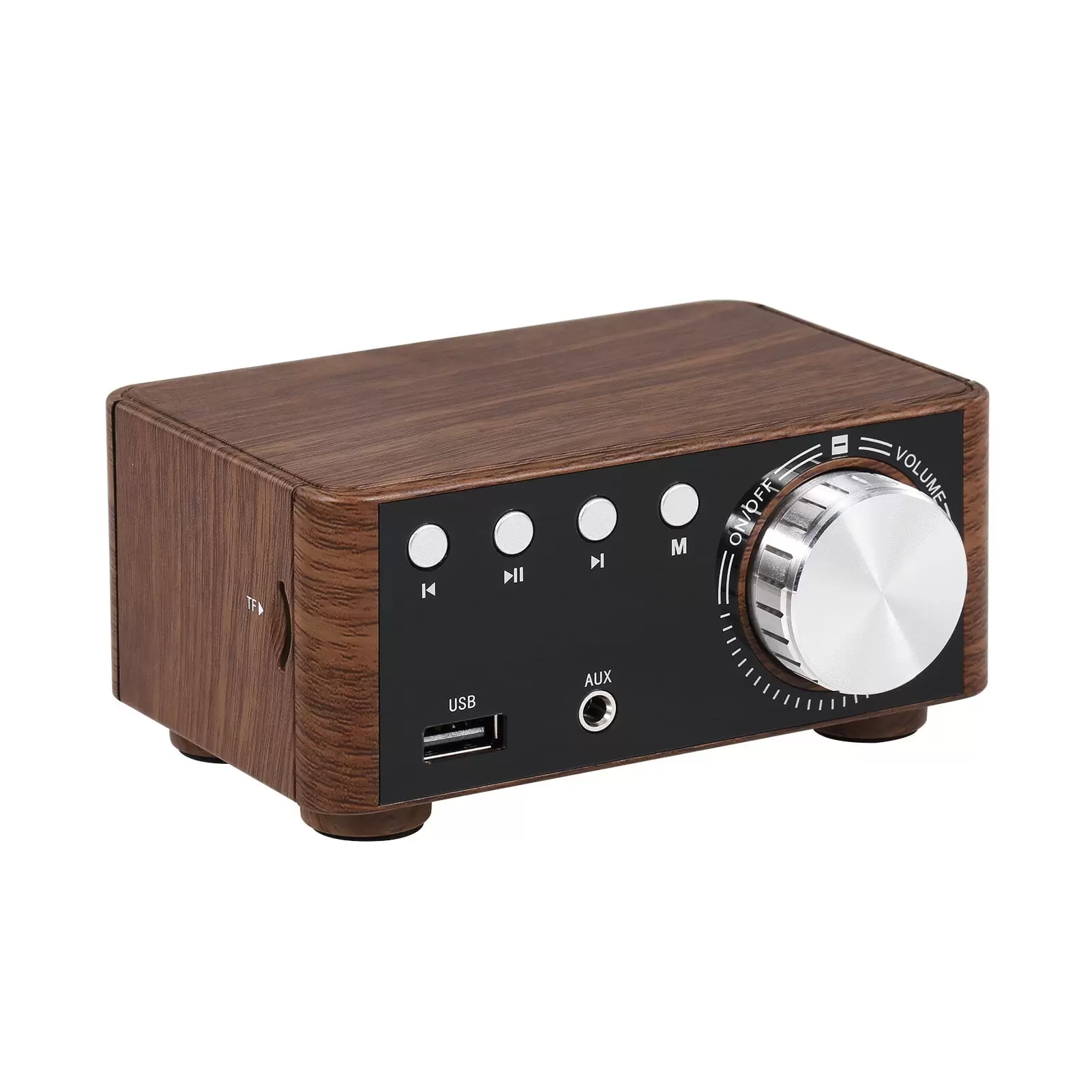 Wood grain HIFI BT 5.0 Digital Power Audio Amplifier Class D 50WX2 Stereo Home Audio Car Marine USB/AUX IN